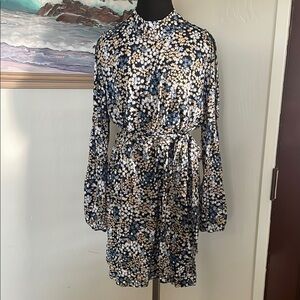 Michael Kors Floral Print Dress with Belt
